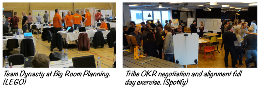 Teams wearing T-shirts with team names, a casual visual token of team identitity